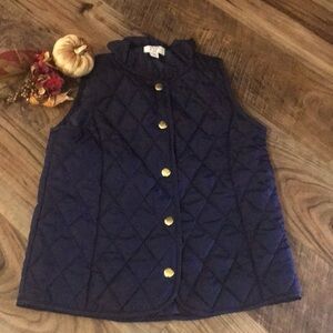 Navy Blue Crown and Ivy lightweight vest